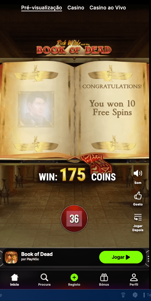 Página inicial do Spinit Casino Spinit Casino Online em Portugal