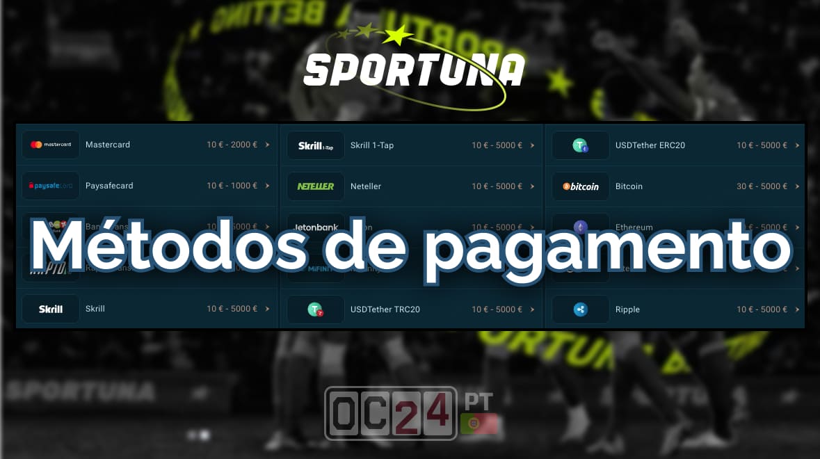 Fazer um depósito no Sportuna Portugal Casino